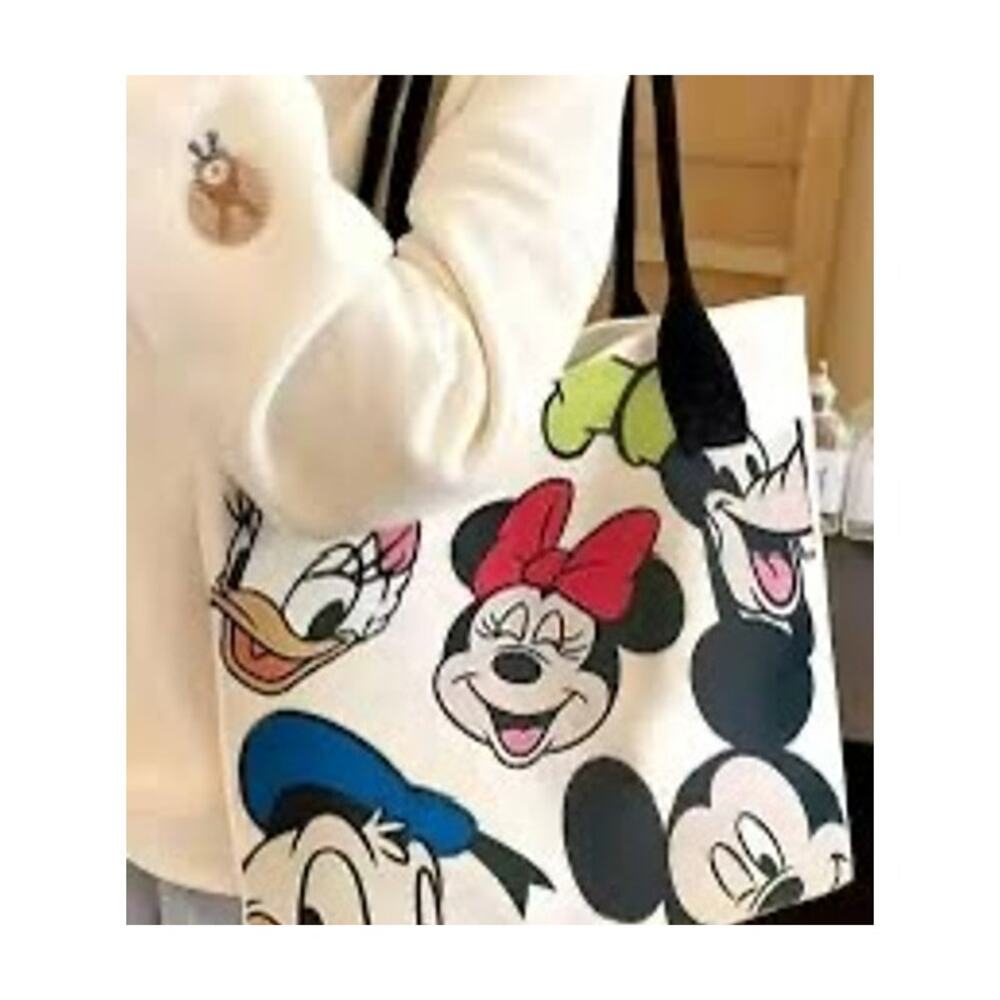 NWOT Disney Character Canvas Zipper Tote Bag